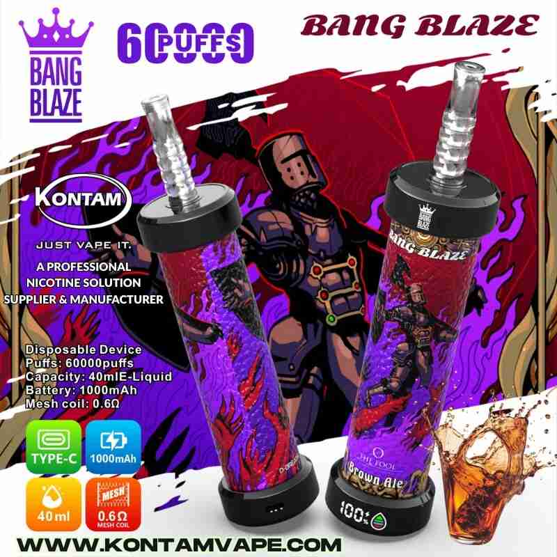 Bang Blaze 60000 Sopros Vape – Brown Ale Sabor