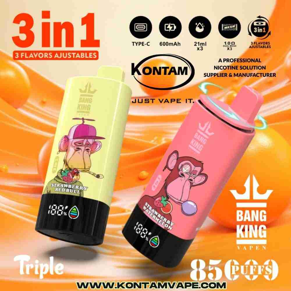 Bang King Triple 85K Bocanadas de 3-en-1 Vape – Sabores Afrutados