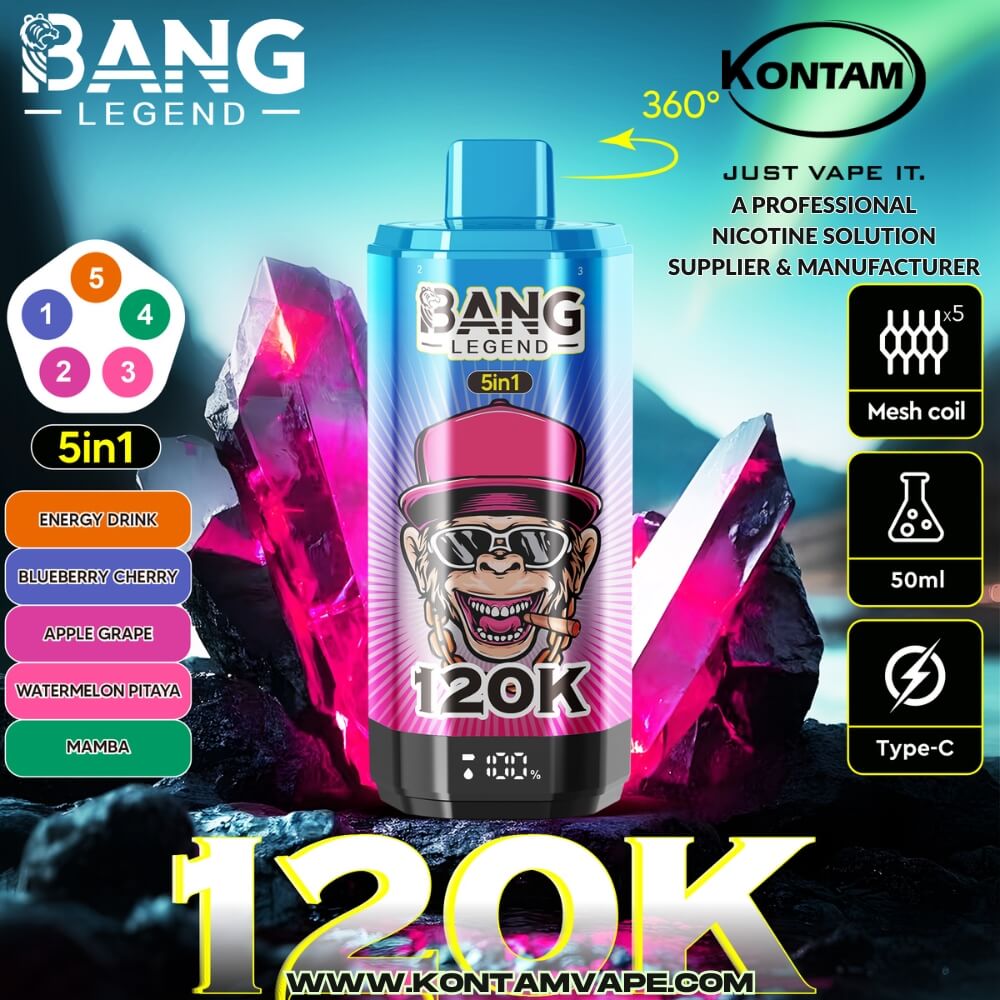 Bang Leyenda 120K 5-en-1 Vape – Bebida Energética Perfil de Sabor