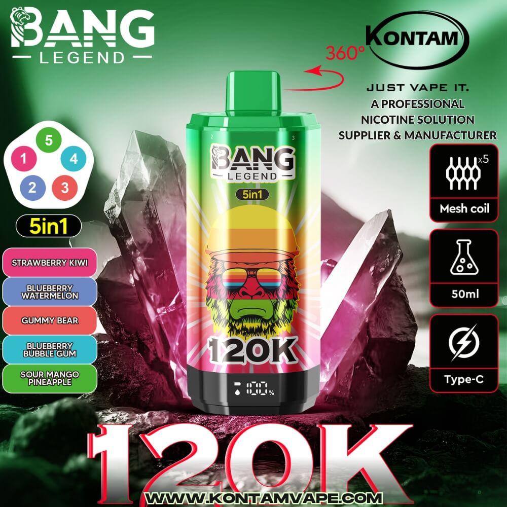 Bang Leyenda 120K 5-en-1 Vape – Gummy Bear Sabor Surtido